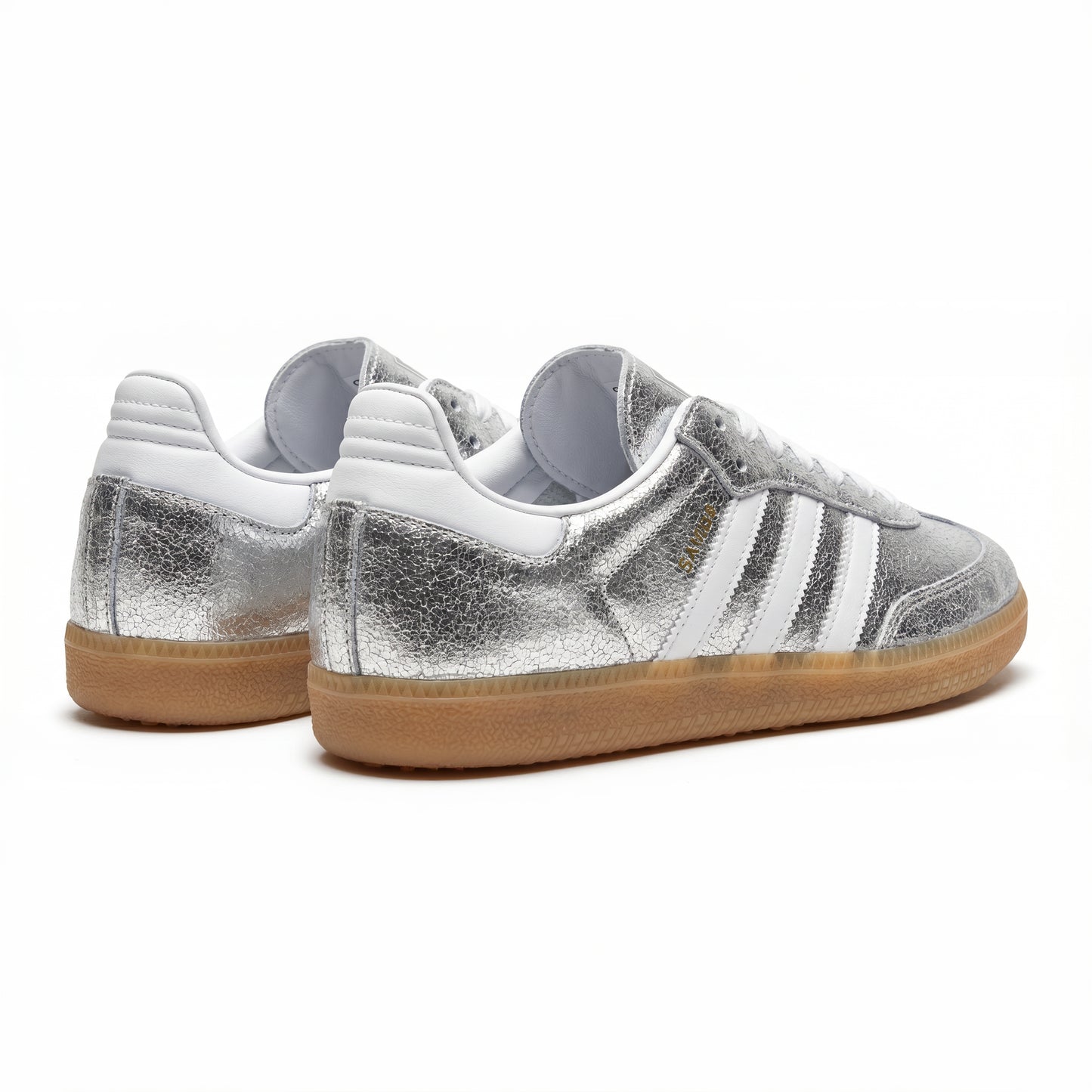 Adidas Samba OG - Silver Metallic Cracked Leather